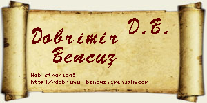 Dobrimir Bencuz vizit kartica